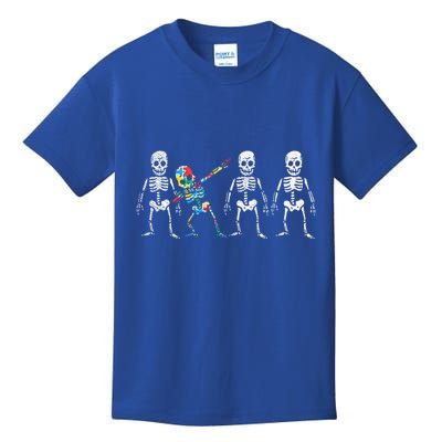 Dabbing Skeleton Stand Out Puzzle Autism Awareness Gift Funny Gift Kids T-Shirt