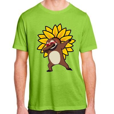 Dabbing Sloth Sunflower Autism Awareness Gift Adult ChromaSoft Performance T-Shirt