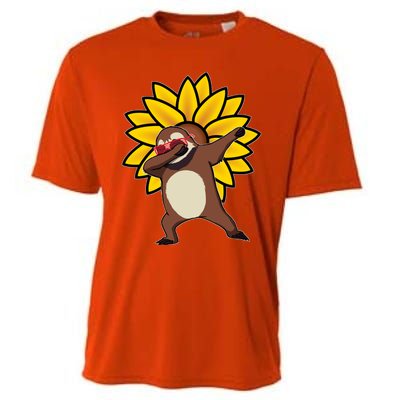 Dabbing Sloth Sunflower Autism Awareness Gift Cooling Performance Crew T-Shirt