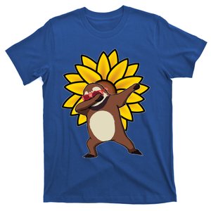 Dabbing Sloth Sunflower Autism Awareness Gift T-Shirt