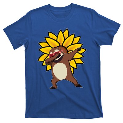 Dabbing Sloth Sunflower Autism Awareness Gift T-Shirt