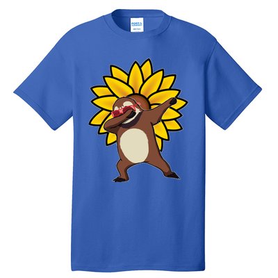 Dabbing Sloth Sunflower Autism Awareness Gift Tall T-Shirt