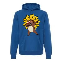 Dabbing Sloth Sunflower Autism Awareness Gift Premium Hoodie