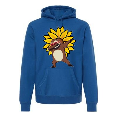 Dabbing Sloth Sunflower Autism Awareness Gift Premium Hoodie