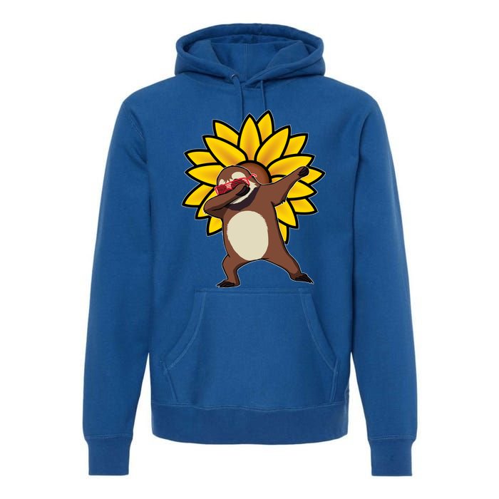 Dabbing Sloth Sunflower Autism Awareness Gift Premium Hoodie