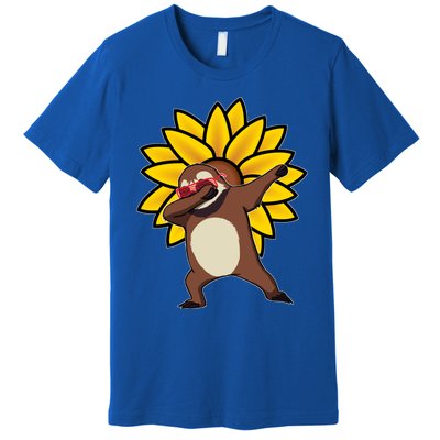 Dabbing Sloth Sunflower Autism Awareness Gift Premium T-Shirt