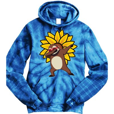 Dabbing Sloth Sunflower Autism Awareness Gift Tie Dye Hoodie