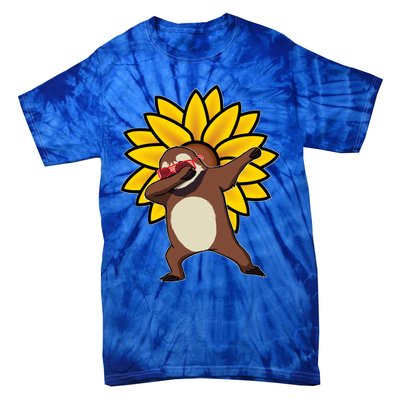 Dabbing Sloth Sunflower Autism Awareness Gift Tie-Dye T-Shirt