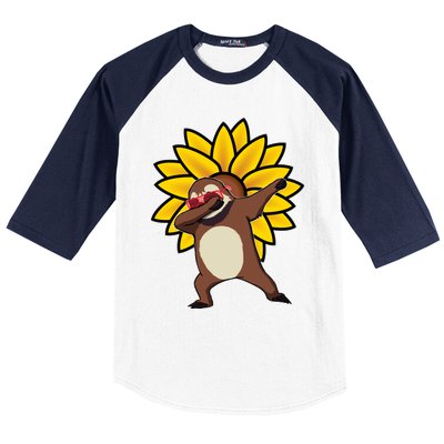 Dabbing Sloth Sunflower Autism Awareness Gift Baseball Sleeve Shirt