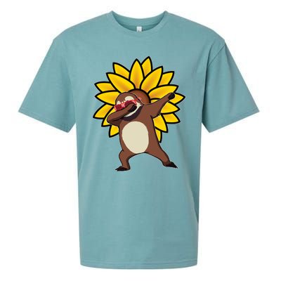 Dabbing Sloth Sunflower Autism Awareness Gift Sueded Cloud Jersey T-Shirt