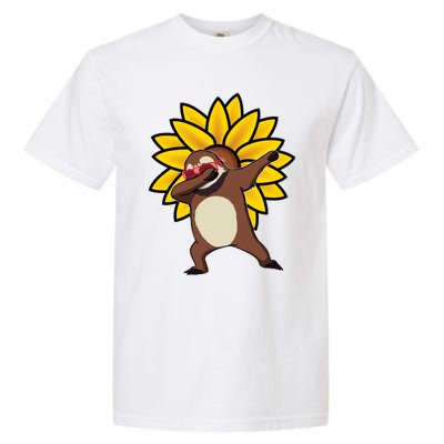 Dabbing Sloth Sunflower Autism Awareness Gift Garment-Dyed Heavyweight T-Shirt