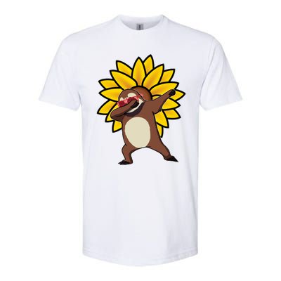 Dabbing Sloth Sunflower Autism Awareness Gift Softstyle CVC T-Shirt