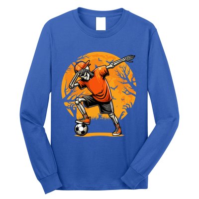 Dabbing Soccer Skeleton Funny Football Soccer Halloween Gift Long Sleeve Shirt