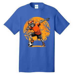 Dabbing Soccer Skeleton Funny Football Soccer Halloween Gift Tall T-Shirt