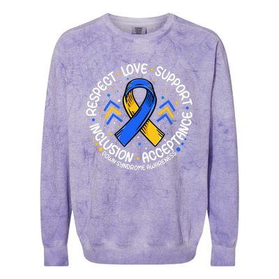 Down Syndrome Support Down Syndrome Awareness Colorblast Crewneck Sweatshirt