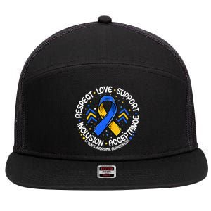 Down Syndrome Support Down Syndrome Awareness 7 Panel Mesh Trucker Snapback Hat