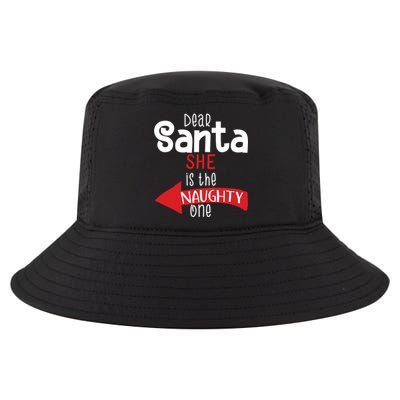 Dear Santa She Is The Naughty One Funny Couple Matching Gift Cool Comfort Performance Bucket Hat