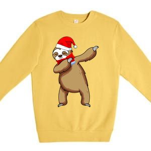 Dabbing Santa Sloth Christmas Pajama Merry Slothmas Cool Gift Premium Crewneck Sweatshirt