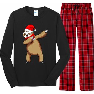 Dabbing Santa Sloth Christmas Pajama Merry Slothmas Cool Gift Long Sleeve Pajama Set