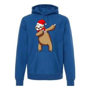 Dabbing Santa Sloth Christmas Pajama Merry Slothmas Cool Gift Premium Hoodie