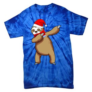 Dabbing Santa Sloth Christmas Pajama Merry Slothmas Cool Gift Tie-Dye T-Shirt