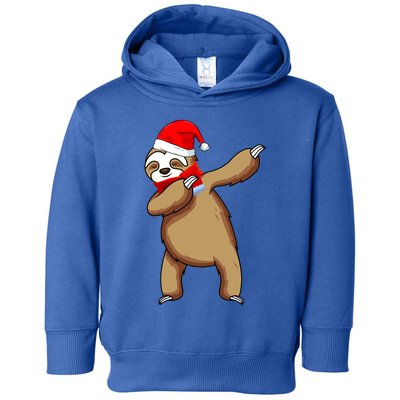 Dabbing Santa Sloth Christmas Pajama Merry Slothmas Cool Gift Toddler Hoodie