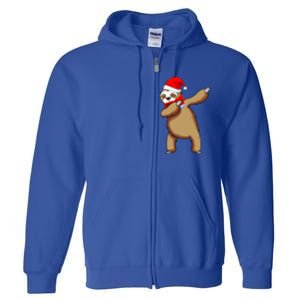 Dabbing Santa Sloth Christmas Pajama Merry Slothmas Cool Gift Full Zip Hoodie