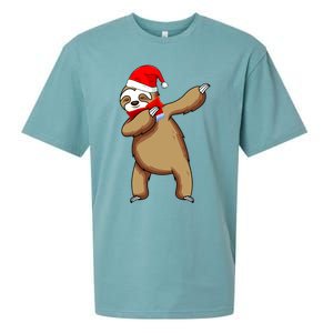 Dabbing Santa Sloth Christmas Pajama Merry Slothmas Cool Gift Sueded Cloud Jersey T-Shirt