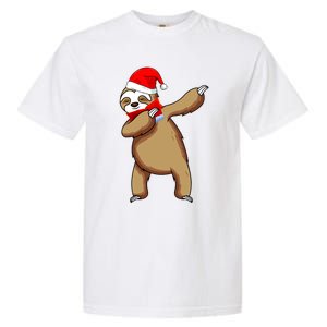 Dabbing Santa Sloth Christmas Pajama Merry Slothmas Cool Gift Garment-Dyed Heavyweight T-Shirt