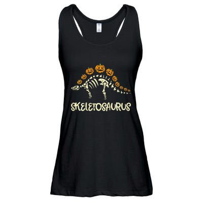 Dinosaur Skeleton Stegosaurus Halloween Ladies Essential Flowy Tank