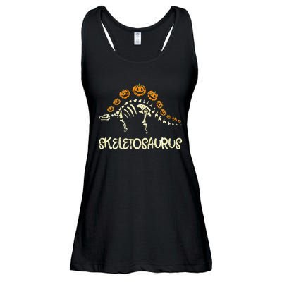 Dinosaur Skeleton Stegosaurus Halloween Ladies Essential Flowy Tank