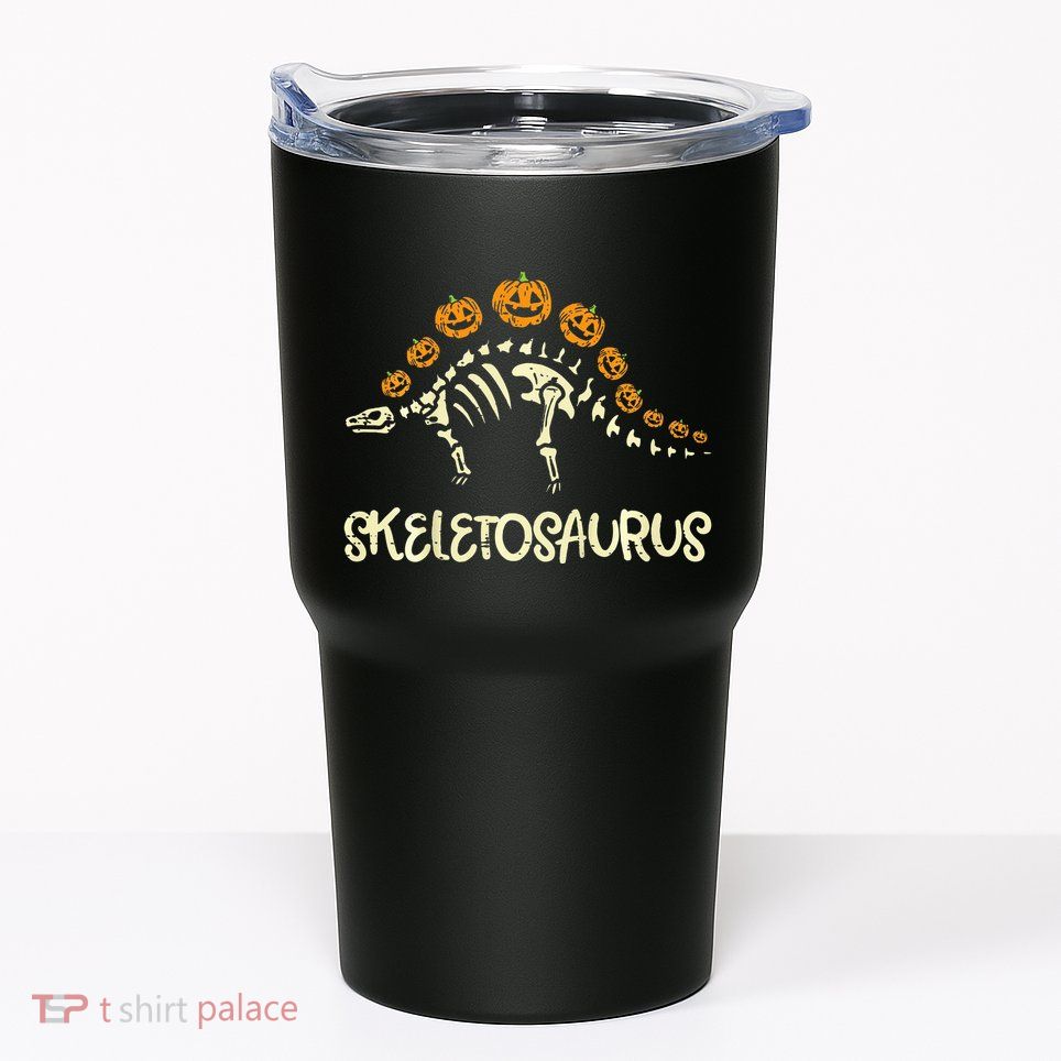 Dinosaur Skeleton Stegosaurus Halloween Tumbler