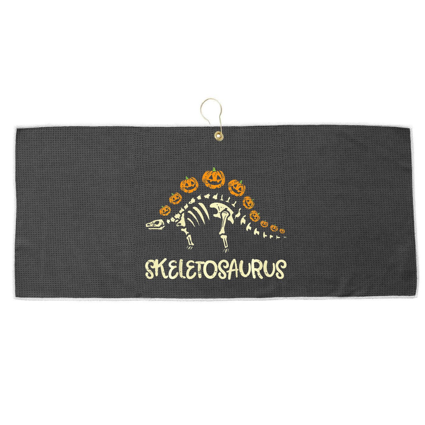 Dinosaur Skeleton Stegosaurus Halloween Large Microfiber Waffle Golf Towel