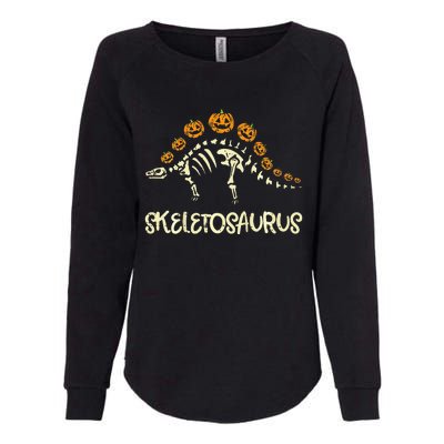 Dinosaur Skeleton Stegosaurus Halloween Womens California Wash Sweatshirt