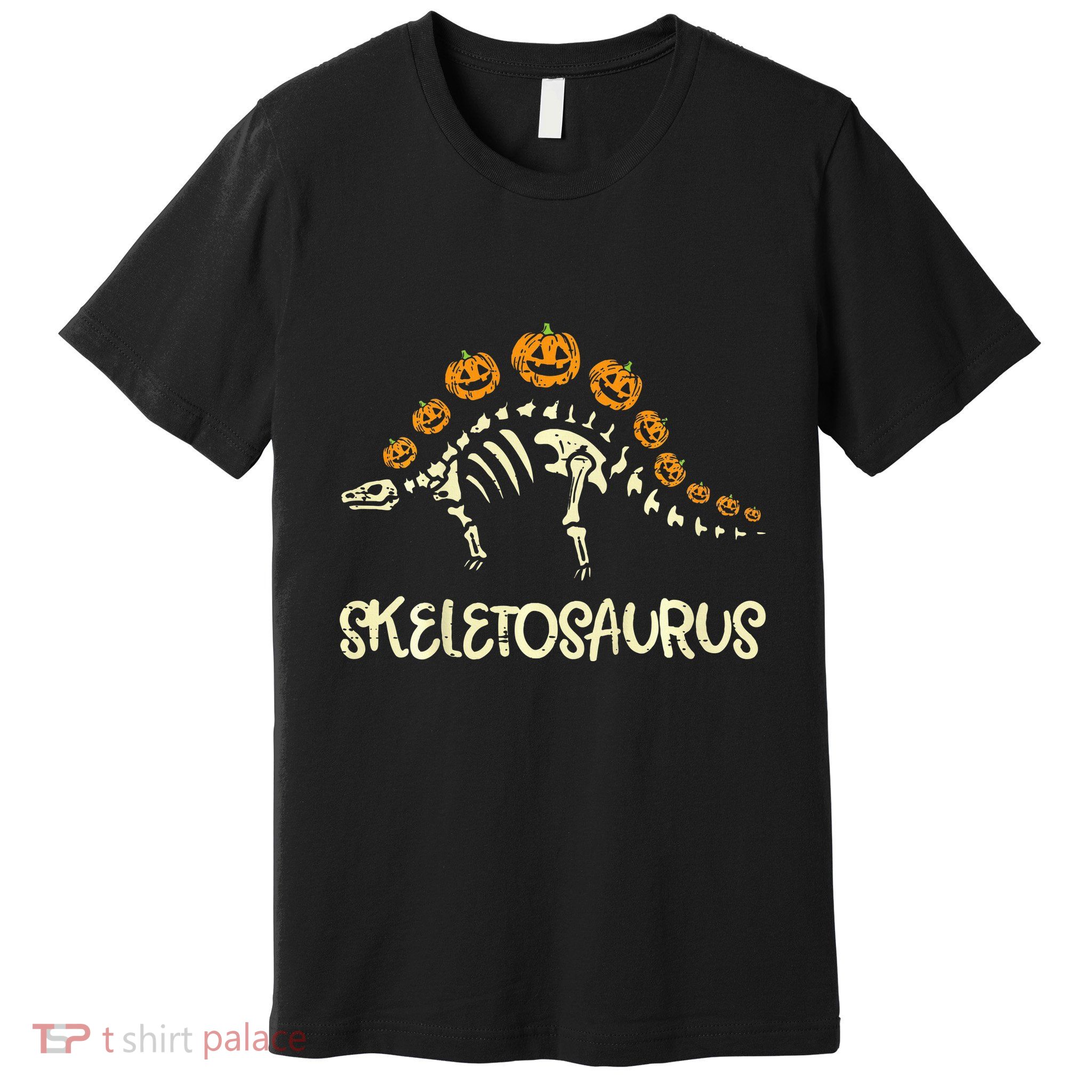 Dinosaur Skeleton Stegosaurus Halloween Premium T-Shirt
