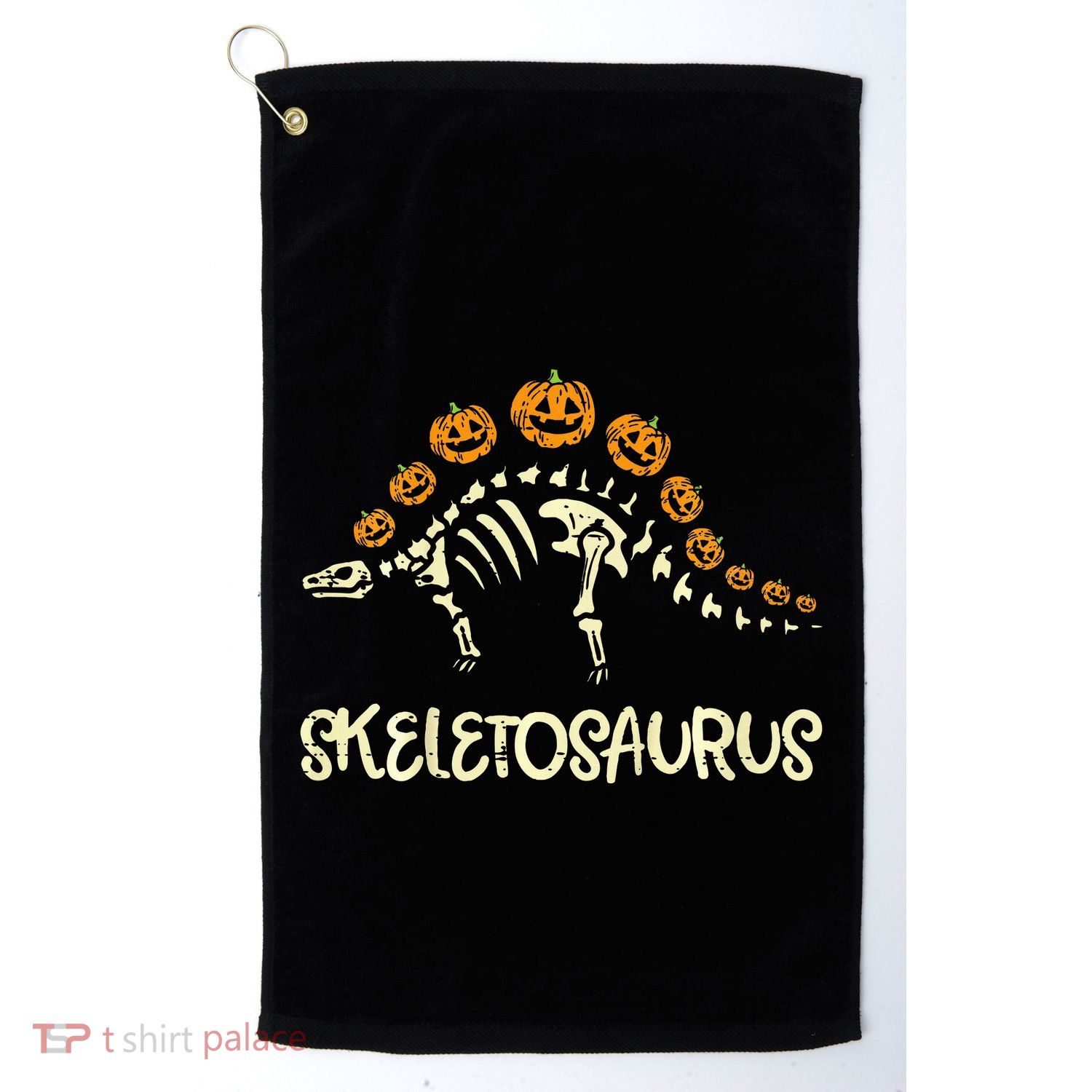 Dinosaur Skeleton Stegosaurus Halloween Golf Towel