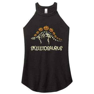 Dinosaur Skeleton Stegosaurus Halloween Women's Perfect Tri Rocker Tank