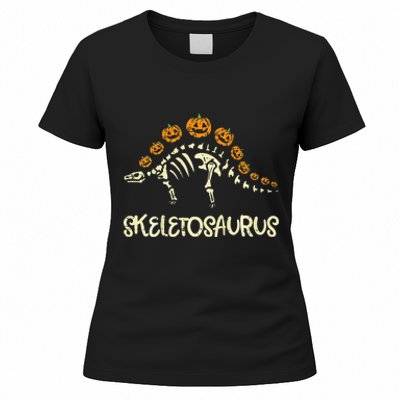 Dinosaur Skeleton Stegosaurus Halloween Women's T-Shirt