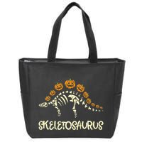 Dinosaur Skeleton Stegosaurus Halloween Zip Tote Bag