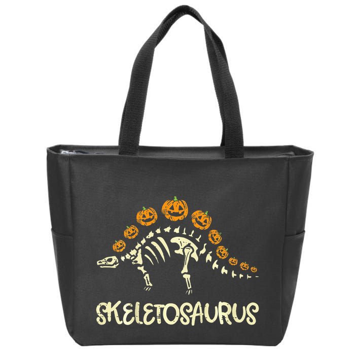 Dinosaur Skeleton Stegosaurus Halloween Zip Tote Bag