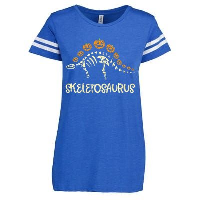 Dinosaur Skeleton Stegosaurus Halloween Enza Ladies Jersey Football T-Shirt