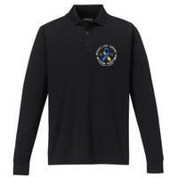 Down Syndrome Shirt Respect Support Down Syndrome Awareness  Performance Long Sleeve Polo