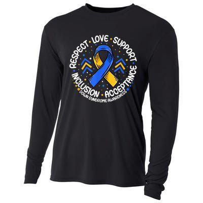 Down Syndrome Shirt Respect Support Down Syndrome Awareness  Cooling Performance Long Sleeve Crew