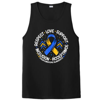 Down Syndrome Shirt Respect Support Down Syndrome Awareness  PosiCharge Competitor Tank