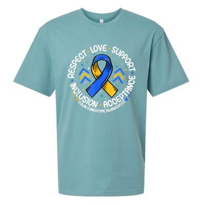 Down Syndrome Shirt Respect Support Down Syndrome Awareness  Sueded Cloud Jersey T-Shirt