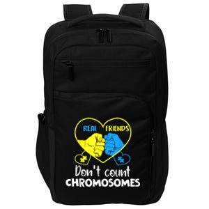 Down Syndrome Shirt Real Friends Don't Count Chromosomes Impact Tech Backpack