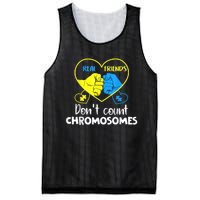 Down Syndrome Shirt Real Friends Don't Count Chromosomes Mesh Reversible Basketball Jersey Tank