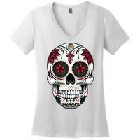 Daniel SuáRez Skull 99 Women's V-Neck T-Shirt