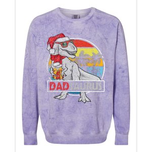 Dad Saurus T Rex Dinosaur Family Matching Xmas Christmas Colorblast Crewneck Sweatshirt