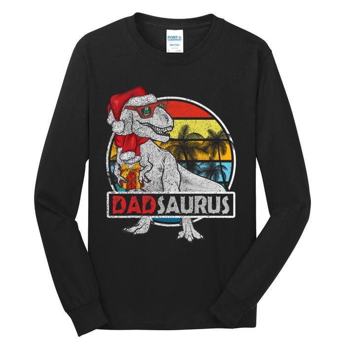 Dad Saurus T Rex Dinosaur Family Matching Xmas Christmas Tall Long Sleeve T-Shirt